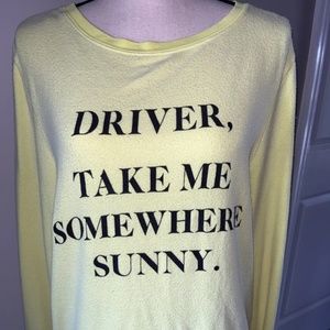WILDFOX Driver Take Me Somewhere Sunny Baggy Beach Jumper Sweatshirt Sz M
